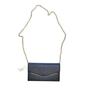 Francescas Pocketbook NEW Black & Gold Henrietta Envelope Clutch Purse Handbag